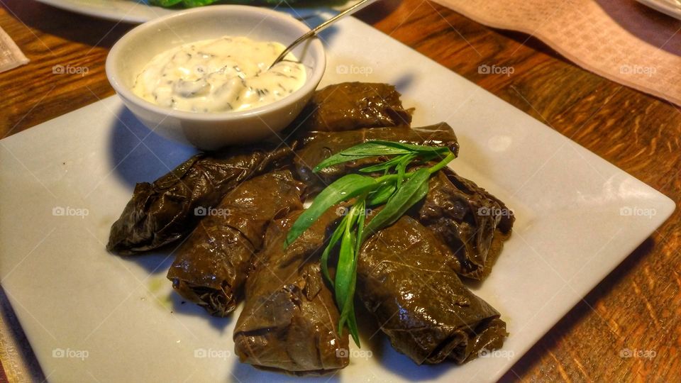 Robio a grape leaf dish