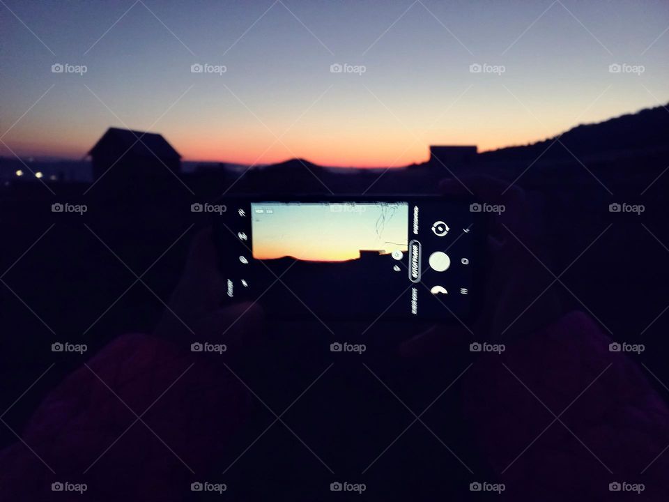 evening shooting on a mobile phone.