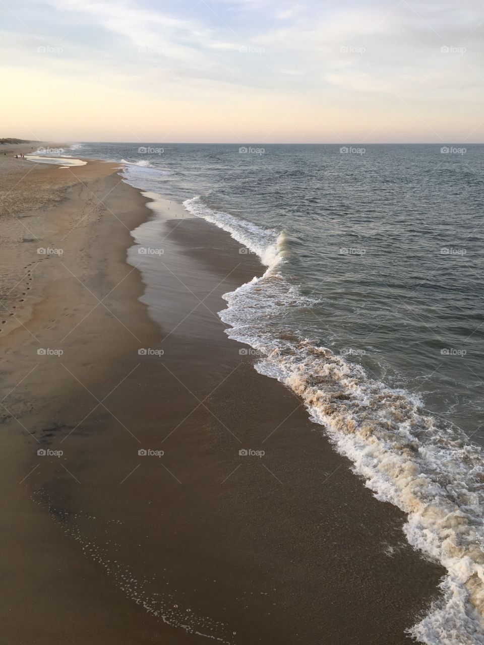Early evening view from fishing pier Outer Banks, NC
