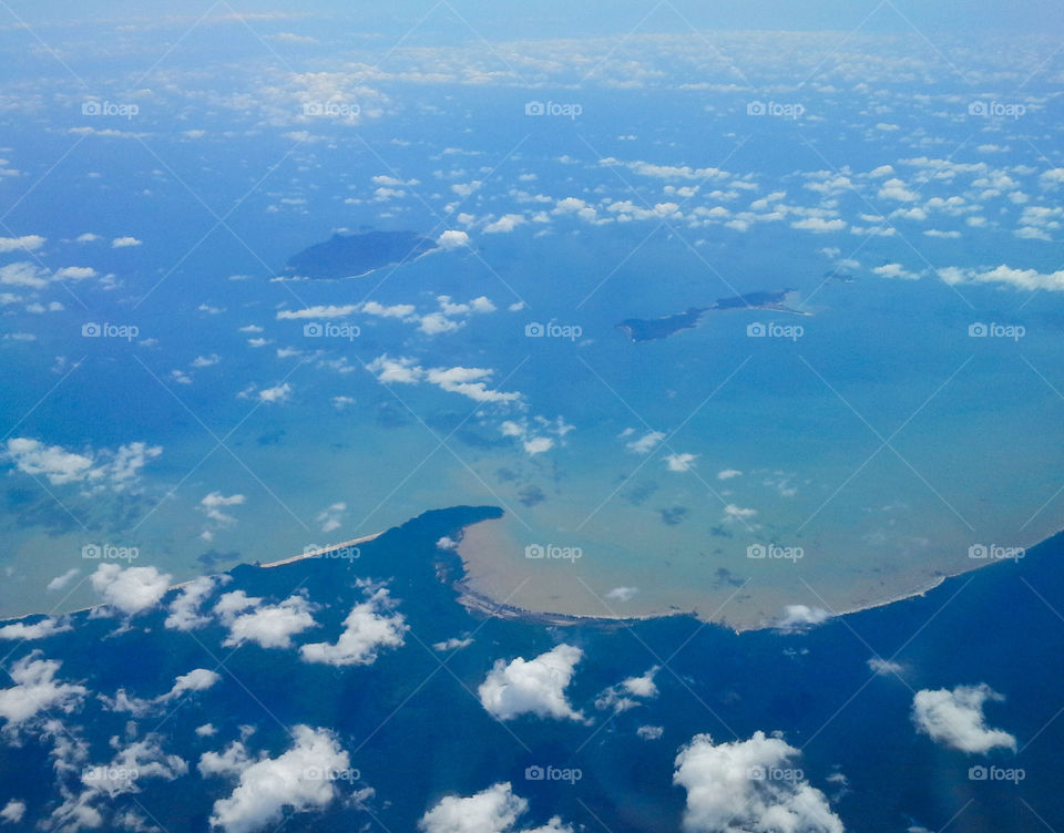 The earth as viewed from a plane