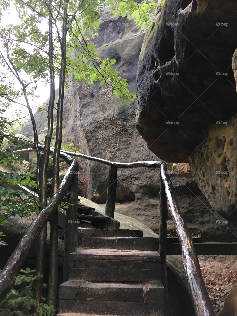 Stairs in Elbe Sandstone Mountains 