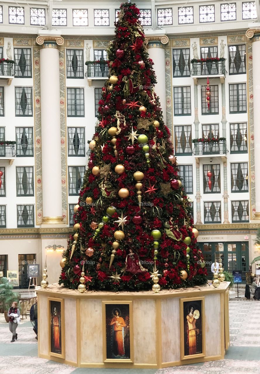 Christmas tree in the West Baden hotel in Indiana