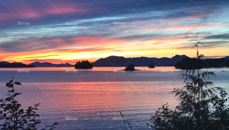 Alaska coastal sunset