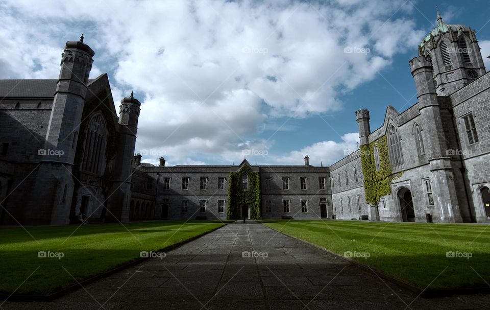 Quadrangle architecture at Galway City in Ireland