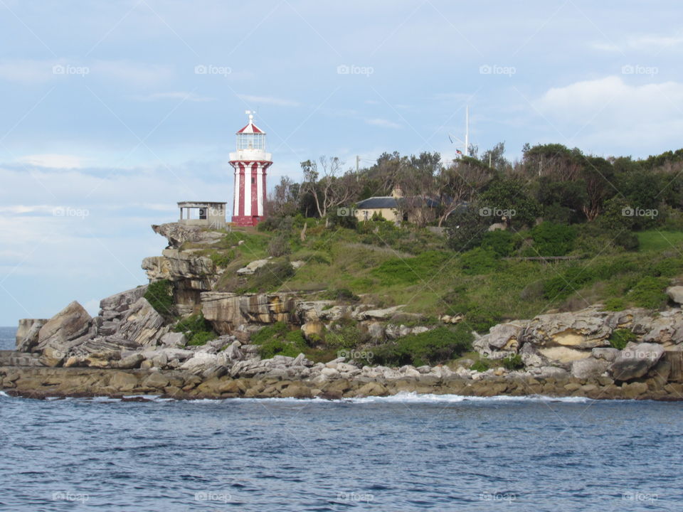 A lonely lighthouse off the Sydney Harbor.