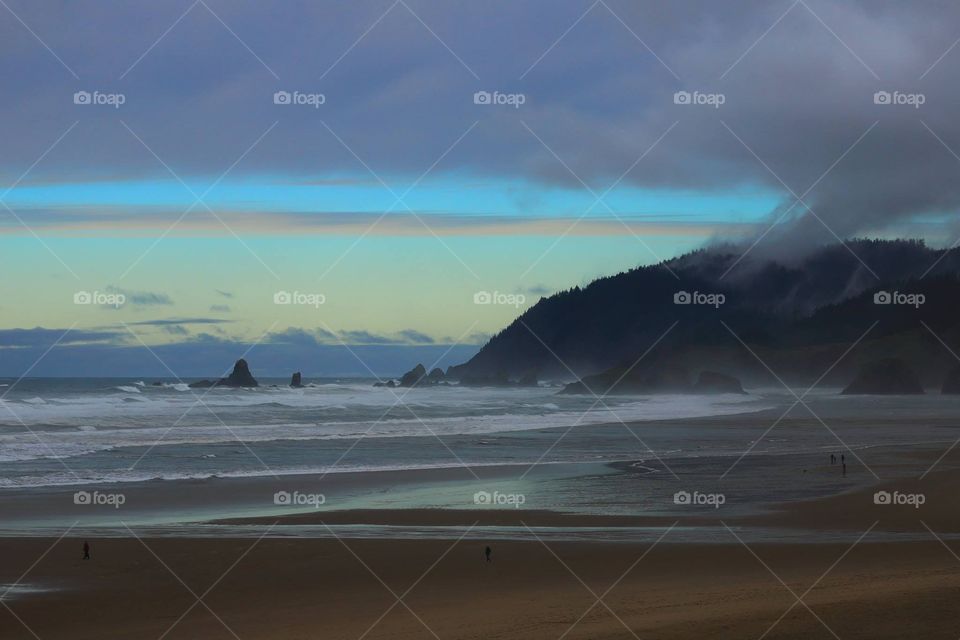 Cannon Beach at sunset 