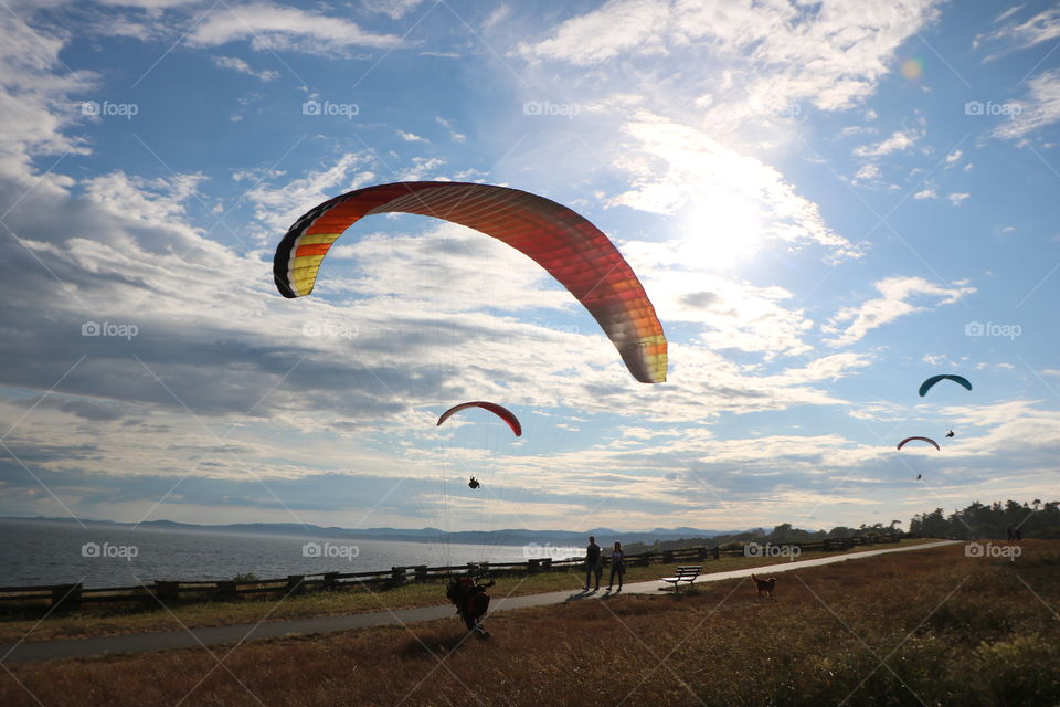 From the ground up in the sky. Paragliding is fun