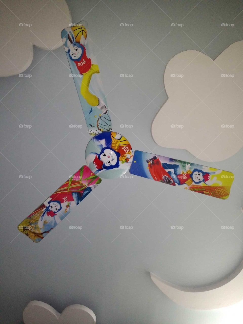 doremon ceiling fan in my kids room