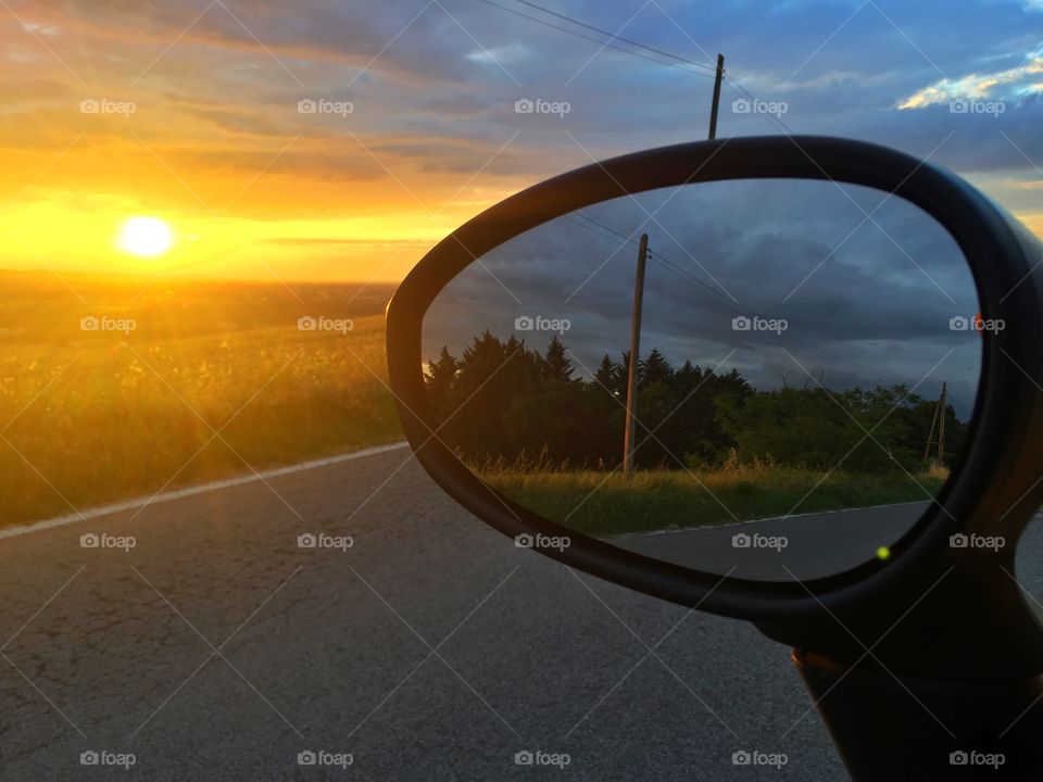 Sunset from the car