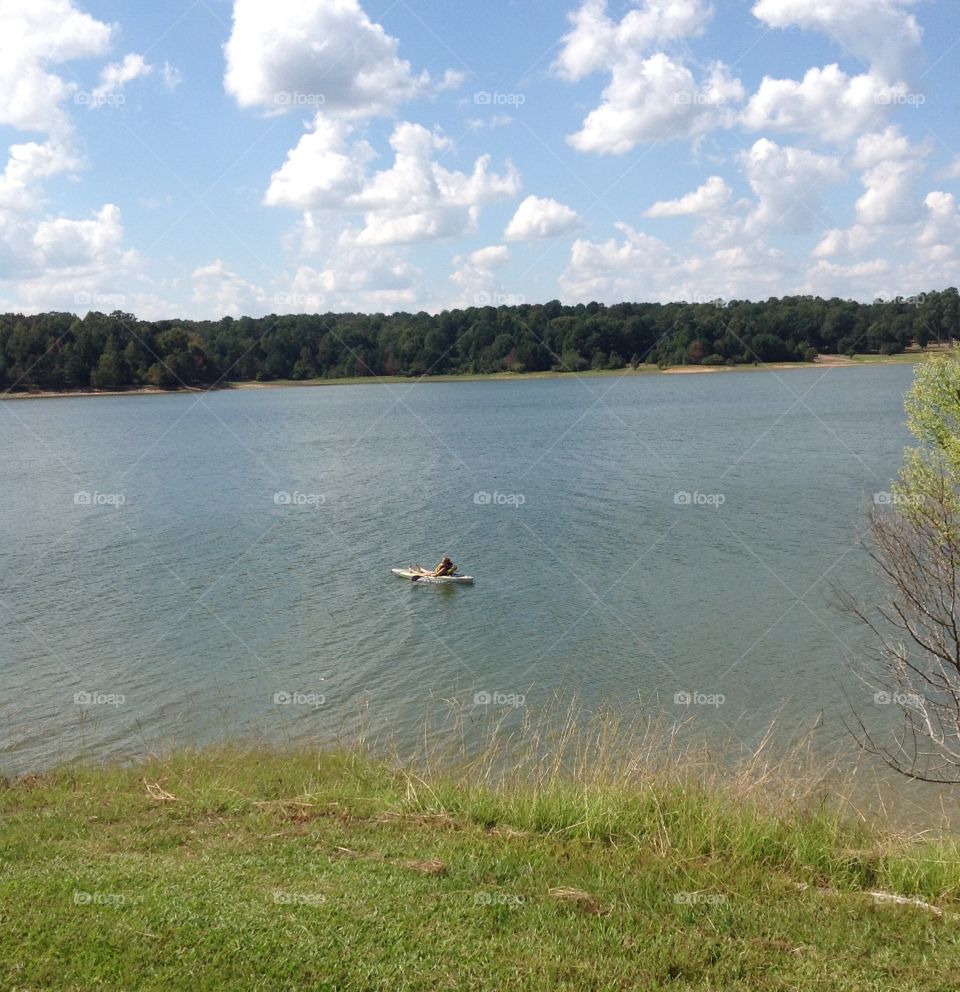 Kayaking on the lake