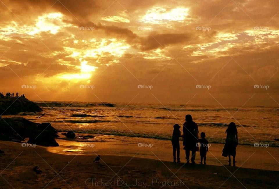 Sunset & Happy Family