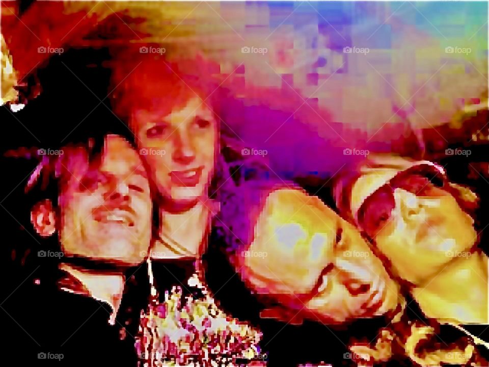 These four people are enjoying each other’s company and it shows. This get together in my art studio in “Midtown Manhattan West” started in the early evening hours and lasted all night into the next day. 2009. Hypnotic Productions