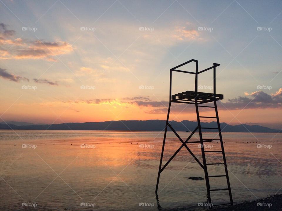 Ohrid Macedonia-sunset on the beach