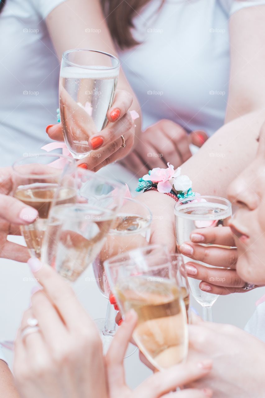 toast and champagne glasses