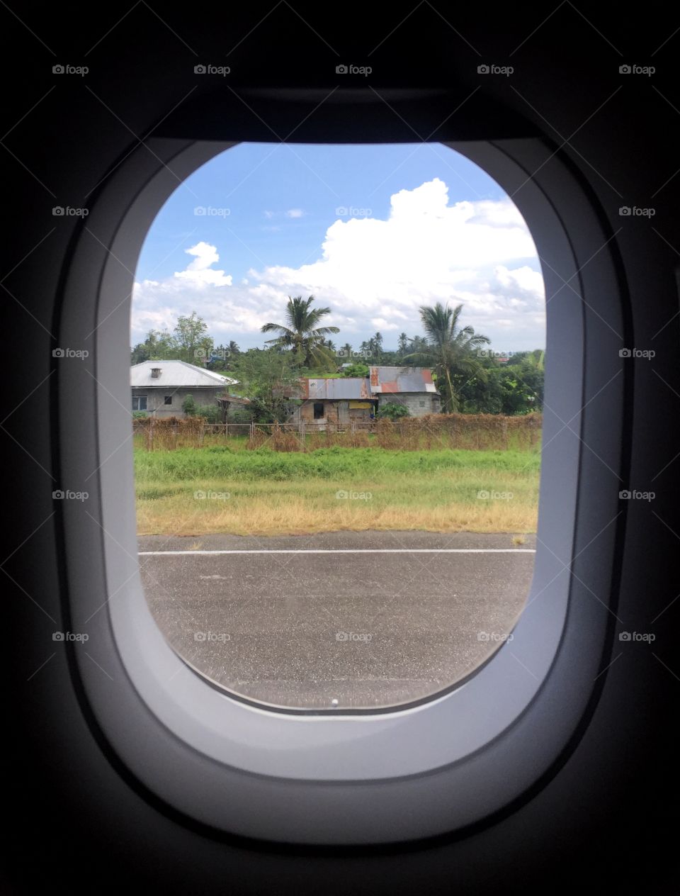 Looking out the plane window in Boracay