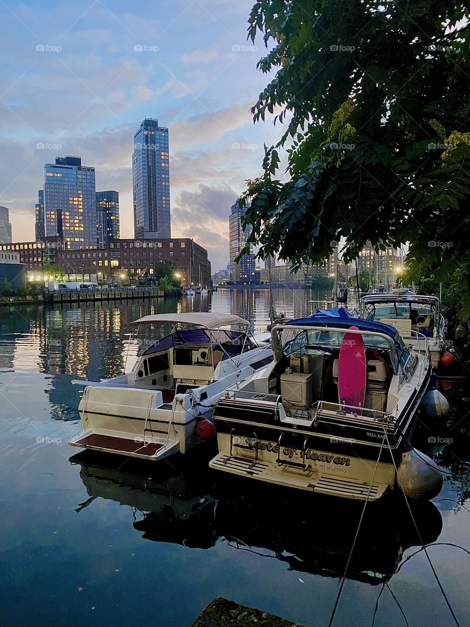 This is “Newtown Creek” in LIC, Queens with its great variety of boats that are tied to the shore here. It is especially beautiful at twilight time just before nightfall when the ocean shimmers like silver. 2023. Hypnotic Productions