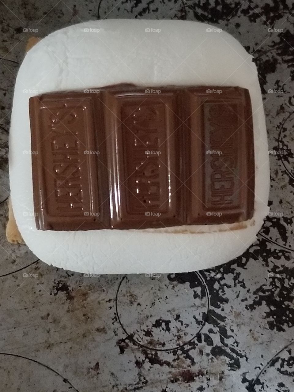 melted hersey chocolate on Marshmallow