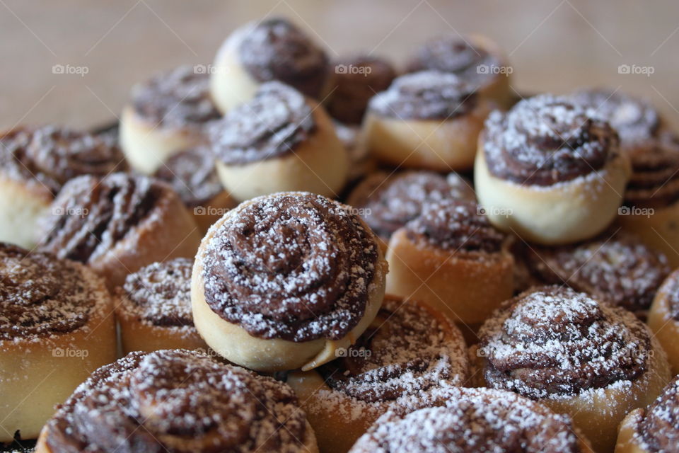 Homemade chocolate cookies for coffee 
