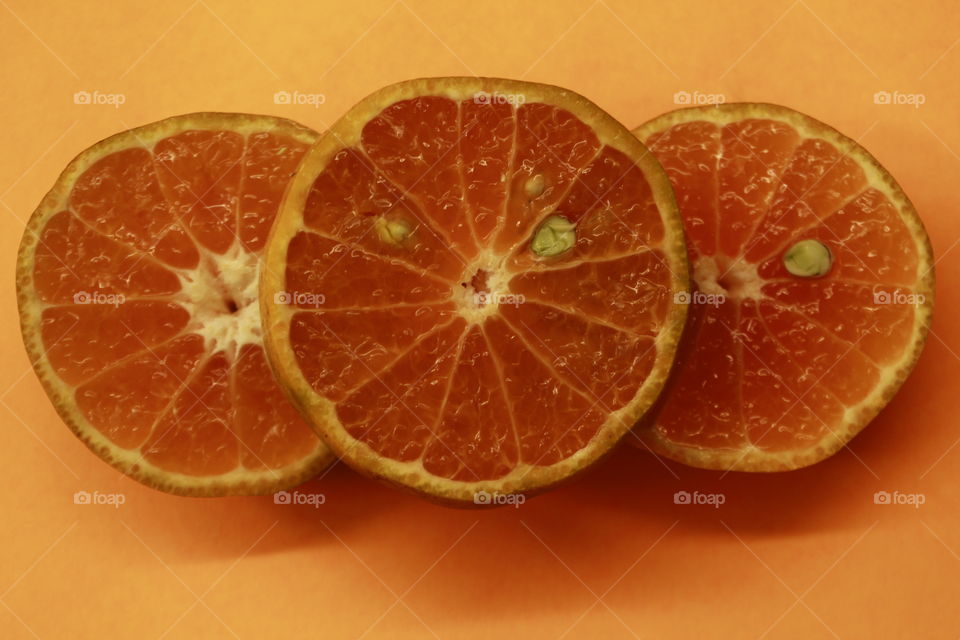 Orange fruit wedge decoration