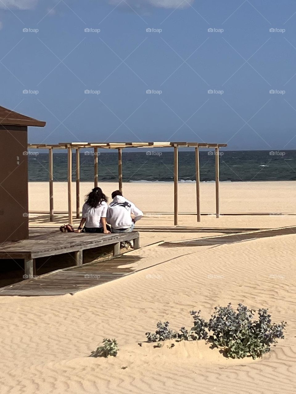 Chilling on sandy beach 