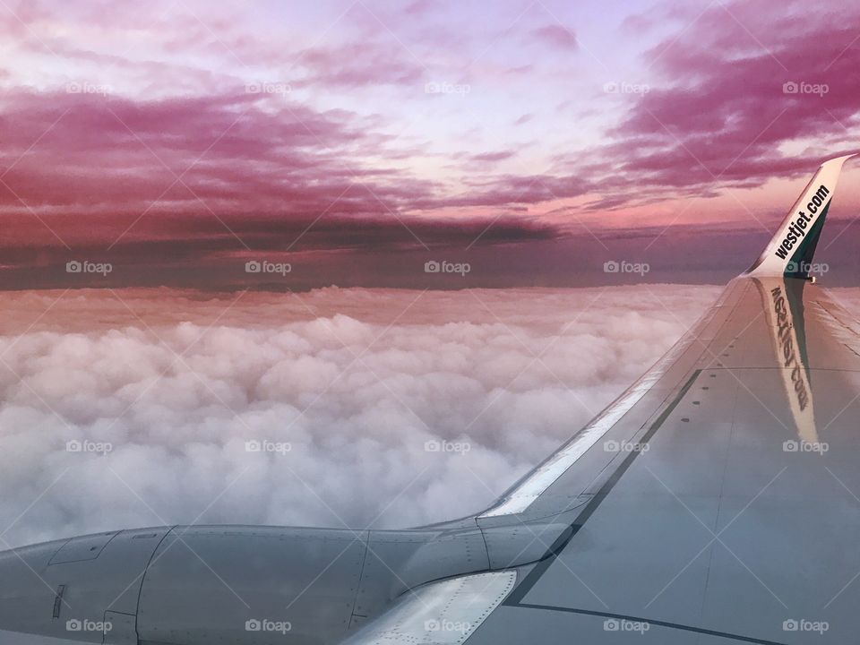 Westjet over Washington Clouds
