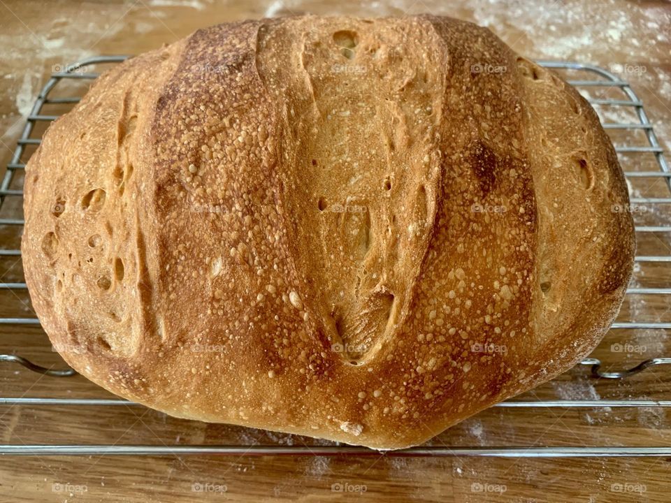 Homemade bread cooling