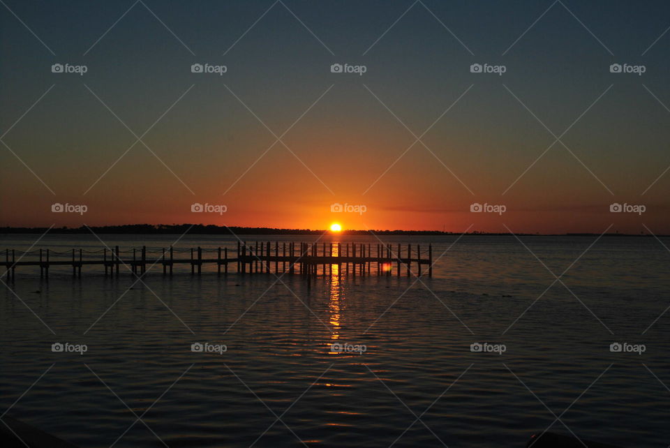 Pier at sea during dusk