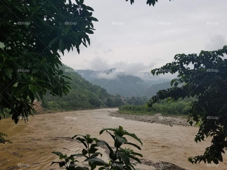 river through Himalayan mountains