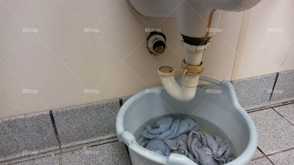 Someone stole the fitting connecting the urinal to the wall