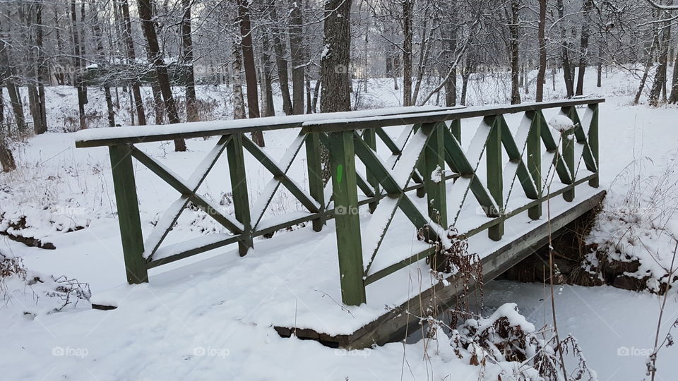 View of bridge in winter