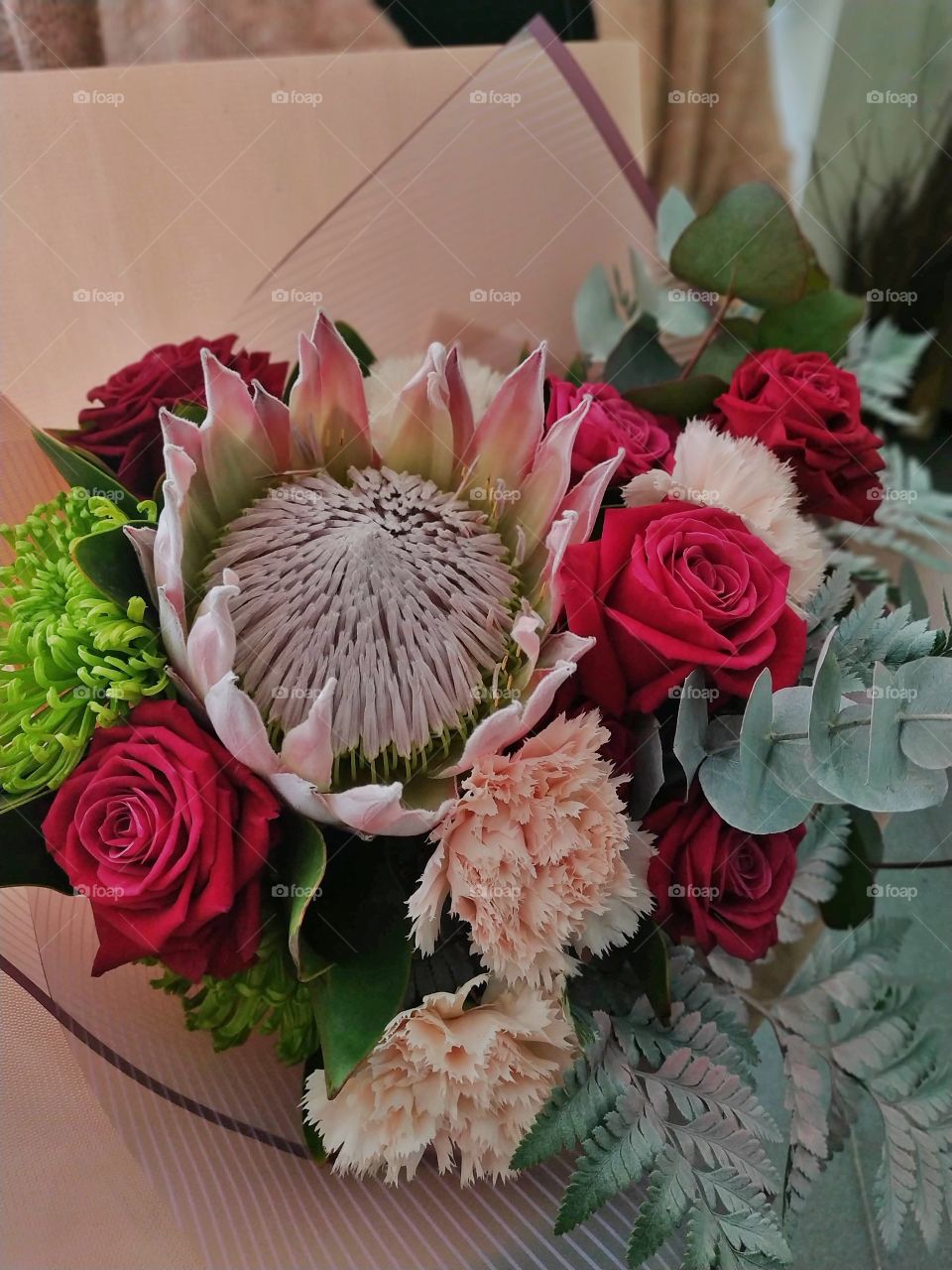 beautiful bouquet of flowers with flow and roses