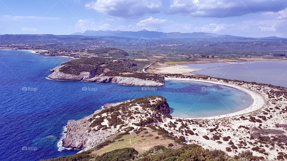 Voidokilia beach | view from Paleokastro ✔visit Greece..visit Ellada!