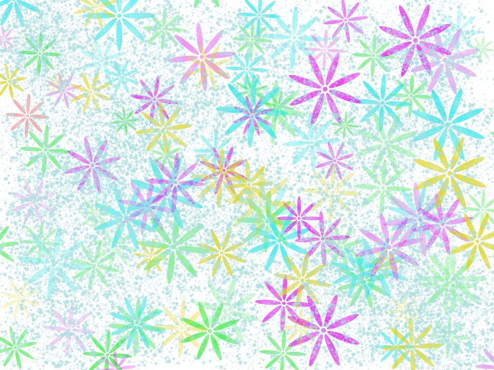 Flower power, modern floral background illustration in 1960s colours, hot pink, yellow, turquoise, green