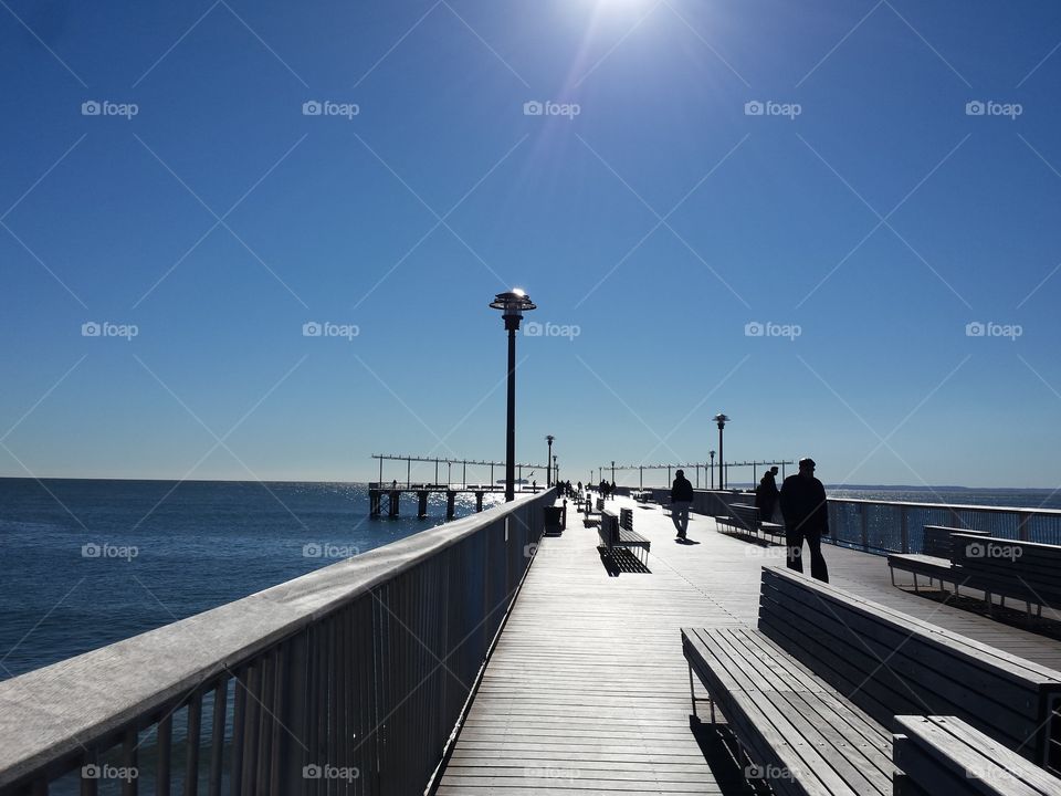 View of pier against sky