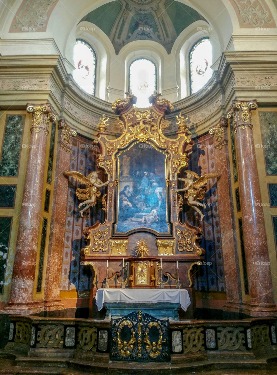 One of the chapels in Saint Barbara's Church, Kutna Hora, Czech Republic