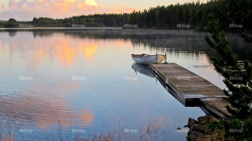 Boat on a lake.