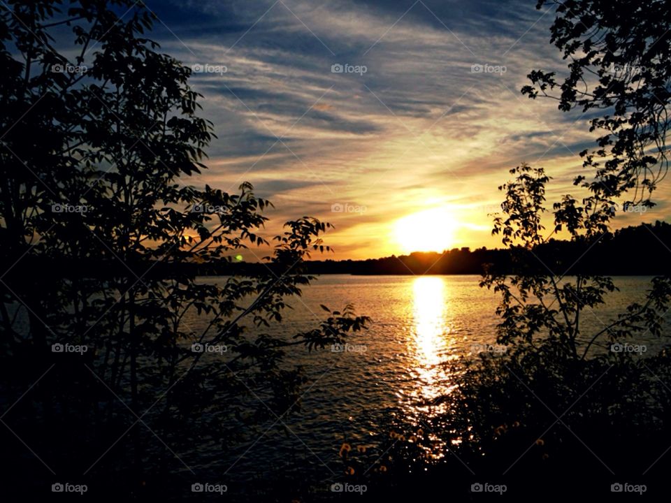 Lake carmi vermont sunset