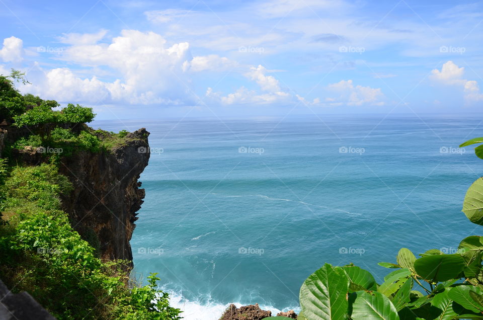The view of the ocean from the cliff