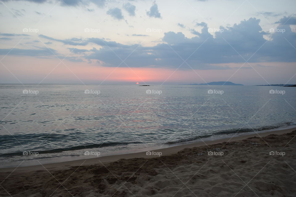 Sunset at beach, Greece