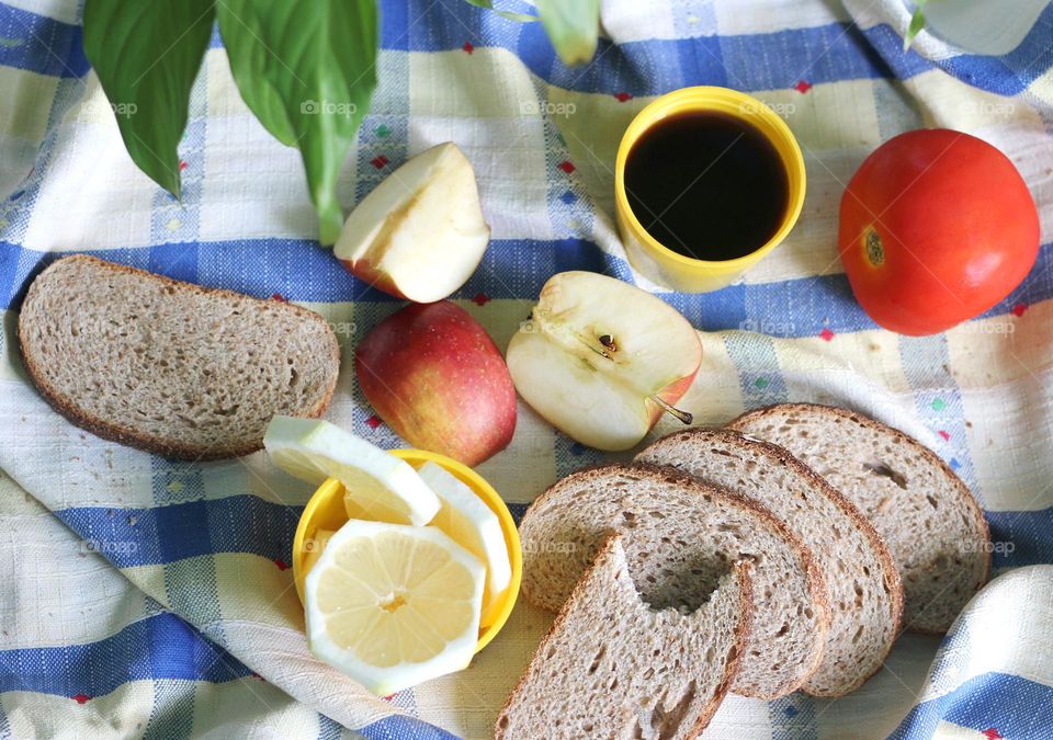 Picnic food still life