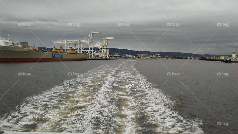 wake from a boat