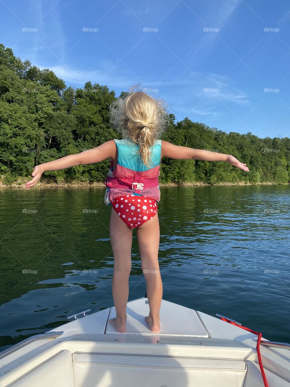 Enjoying a beautiful summer day out on the boat in Kentucky 