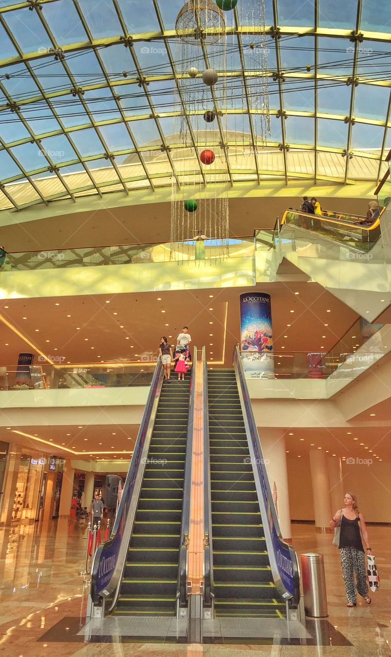 Mall escalators