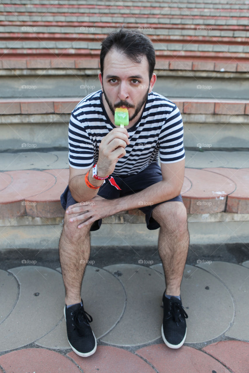 ice cream. eating and ice cream