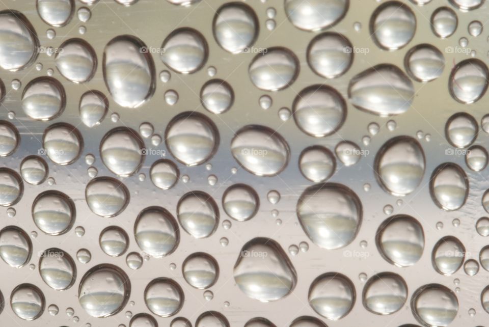 Water droplets inside a bottleneck. 