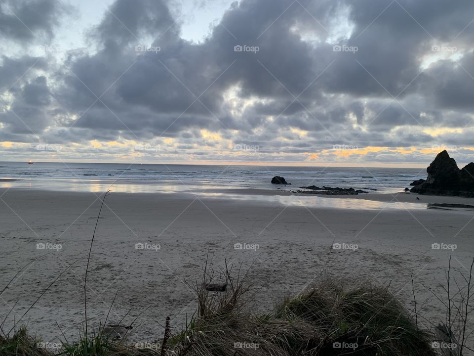 Beautiful cloudy day on the Oregon coast. 