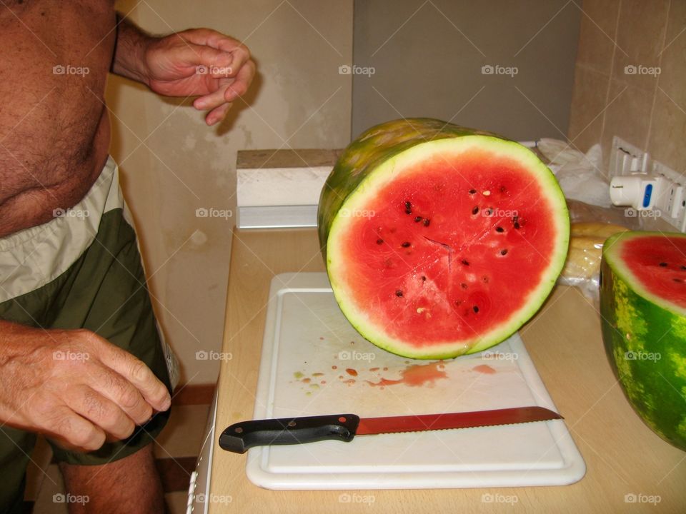 cut watermelon