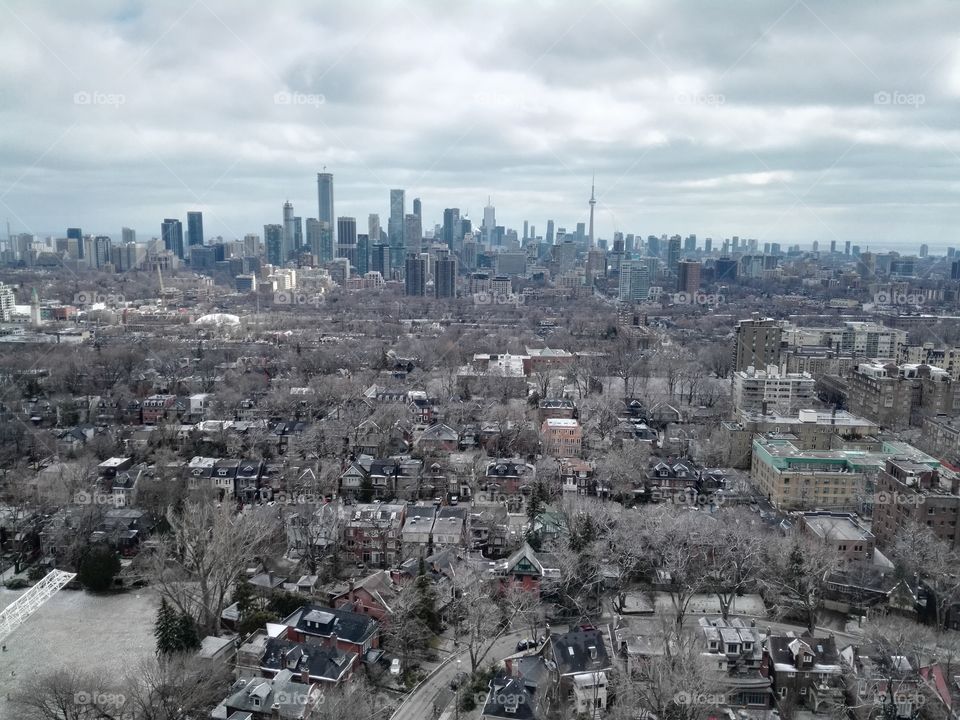 Downtown Toronto in winter time