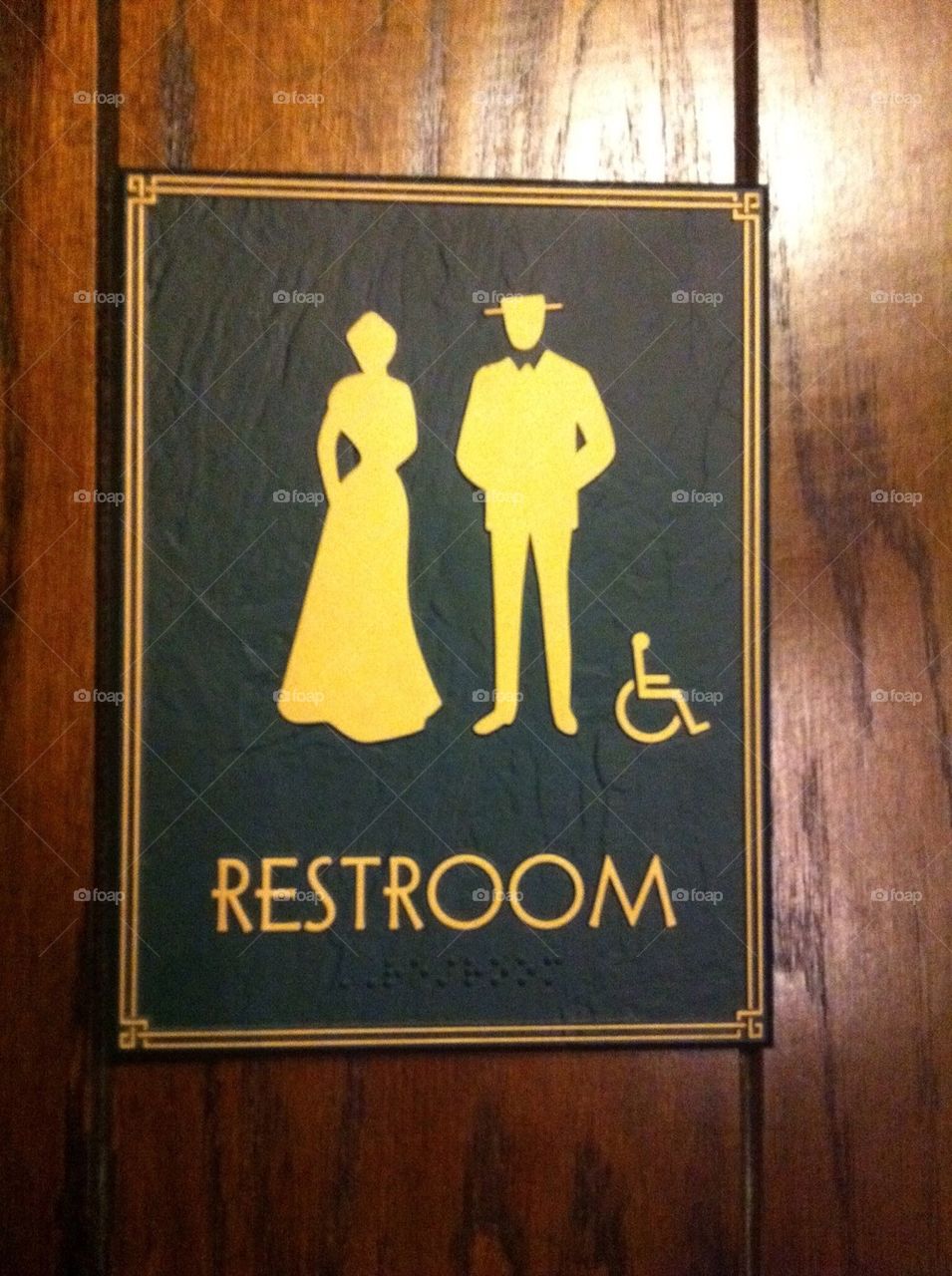 Fancy bathroom sign