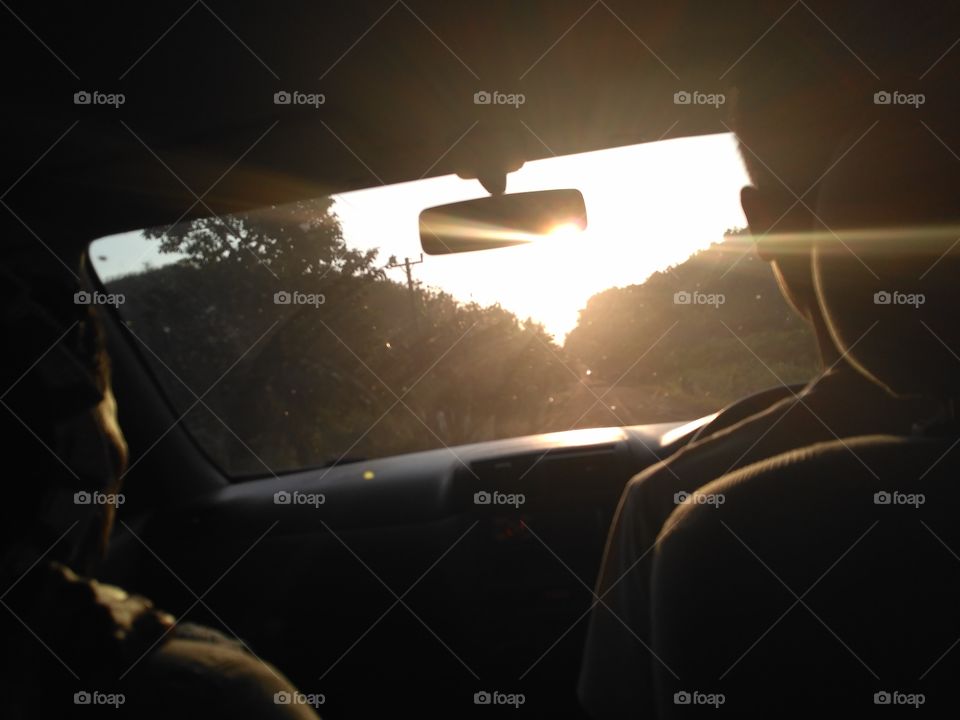 Car, Vehicle, Light, Travel, Sunset